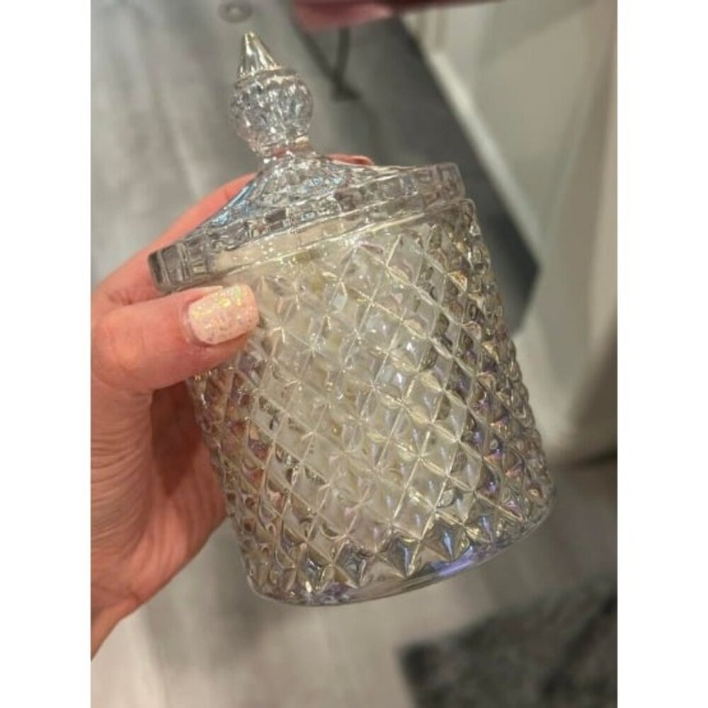 Colorful Home Decorative Jar Qtips Holder Dispenser Glass Storage Container